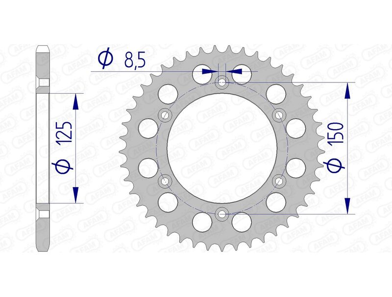 AFAM Achtertandwiel Aluminium 520 - 72304