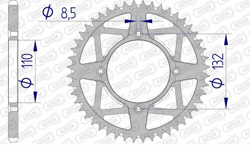 AFAM Achtertandwiel Aluminium 520 Zelfreinigend - 72306