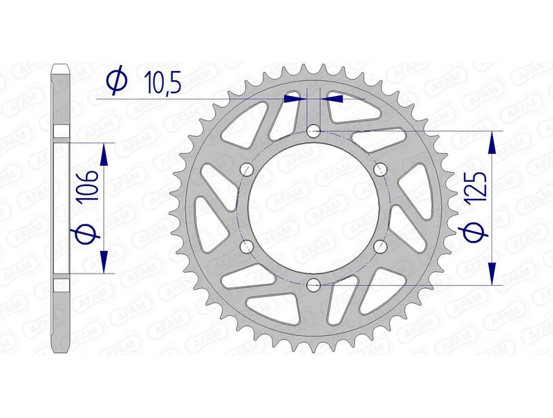 AFAM Achtertandwiel Aluminium 520 Hard geanodiseerd - 87606