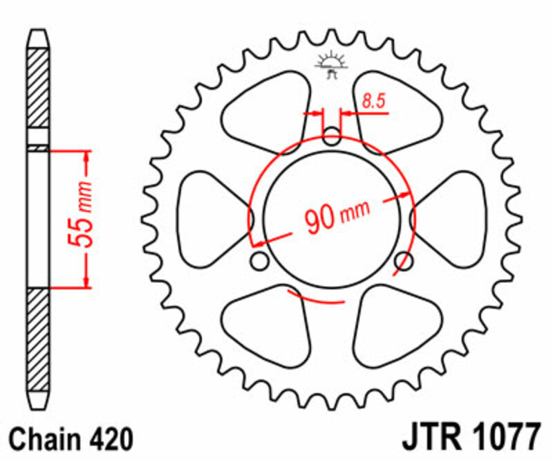 JT Rear Sprocket JTR1077