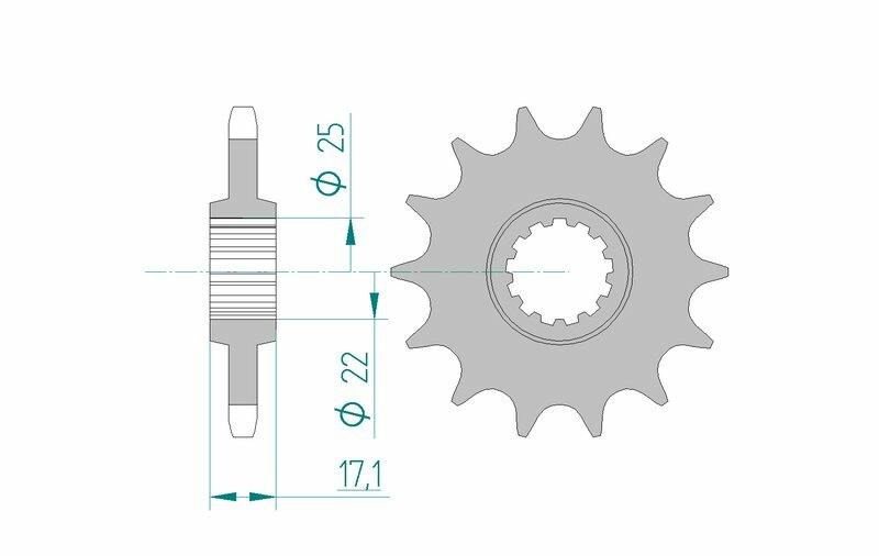 AFAM Front Sprocket Steel 525 Standard - 20405