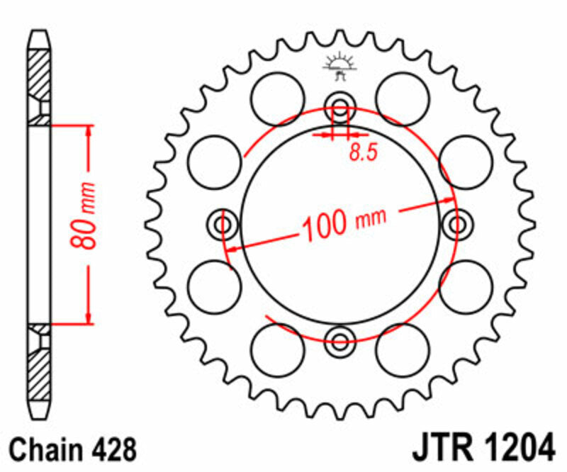 JT Rear Sprocket JTR1204