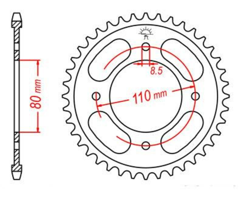 JT Sprockets Steel Rear Sprocket JTR1219 - 428
