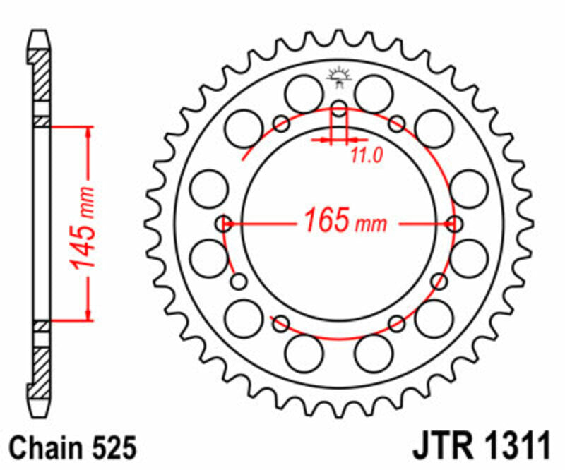 JT Steel Rear Sprocket JTR1311 - 525