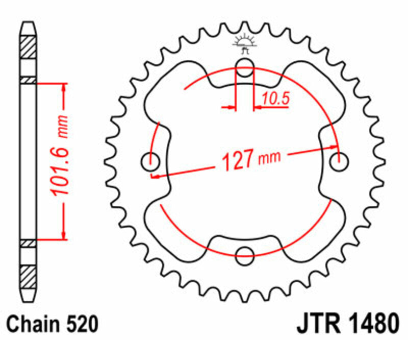 JT Rear Sprocket JTR1480