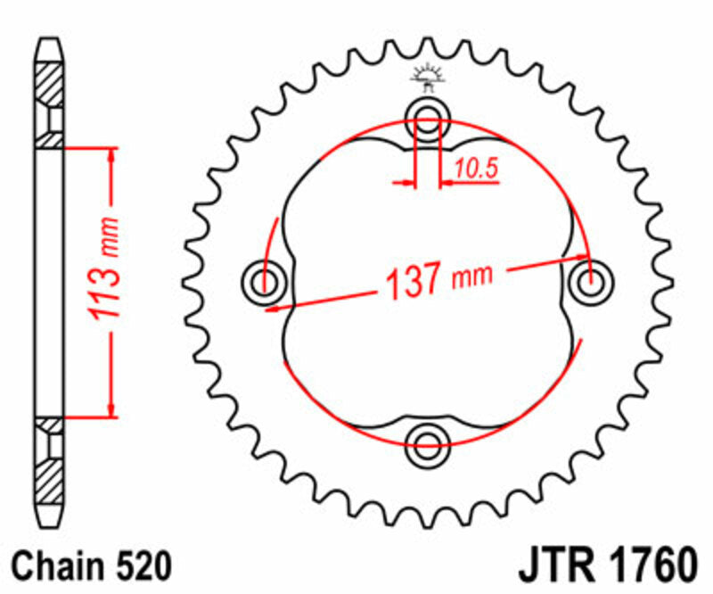 JT Rear Sprocket JTR1760