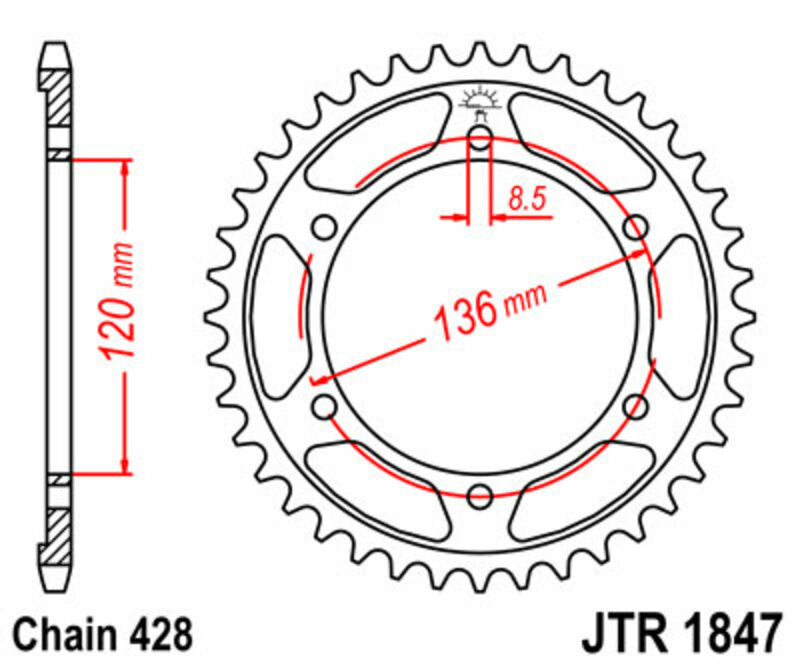 JT Rear Sprocket JTR1847