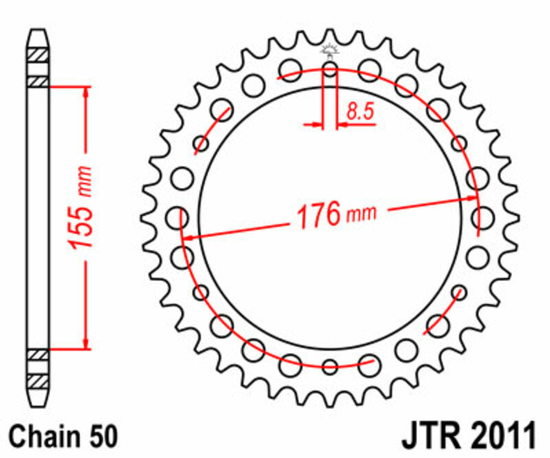 JT Sprockets Steel Rear Sprocket JTR2011 - 530
