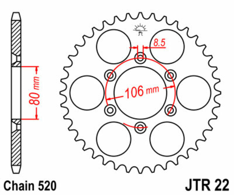 JT Rear Sprocket JTR22