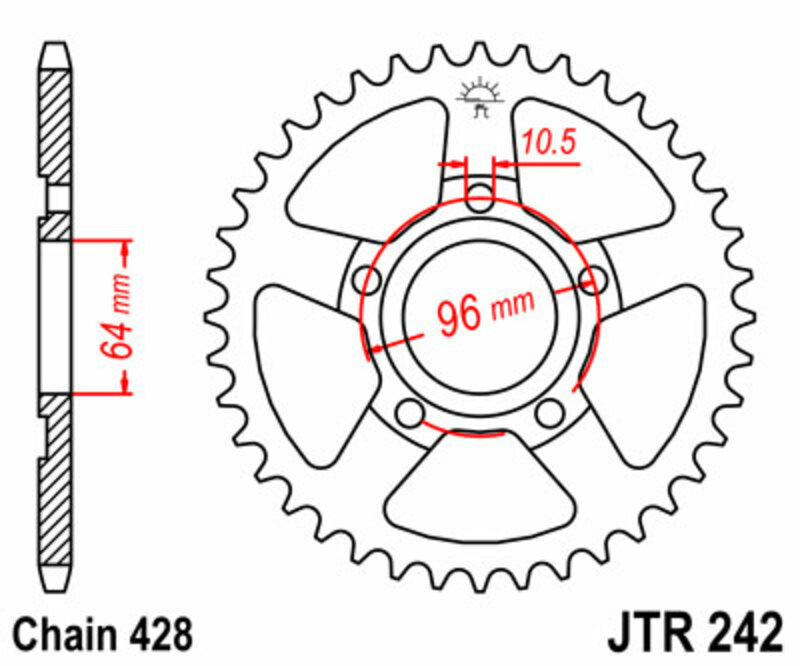 JT Rear Sprocket JTR242