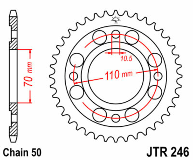 JT Sprockets Steel Rear Sprocket JTR246 - 530