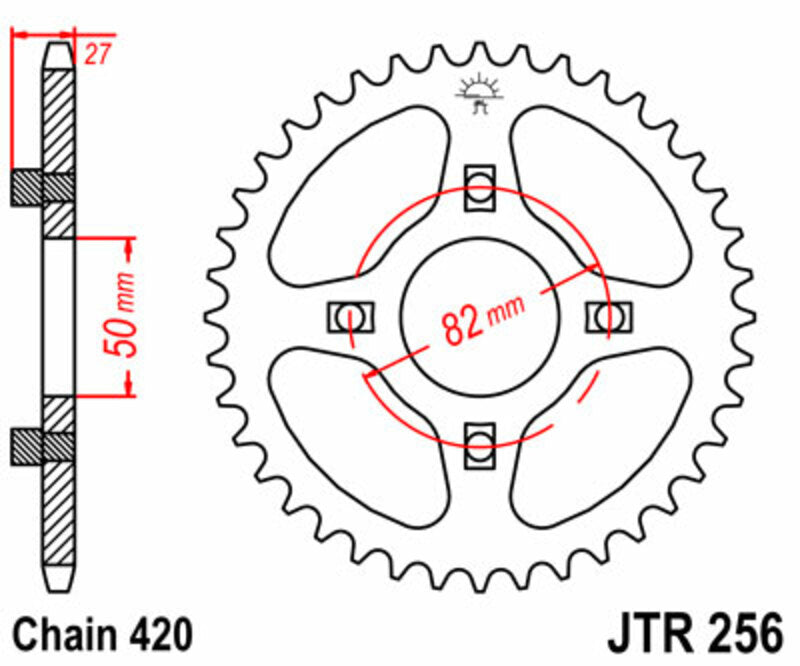 JT Sprockets Steel Rear Sprocket JTR256 - 420