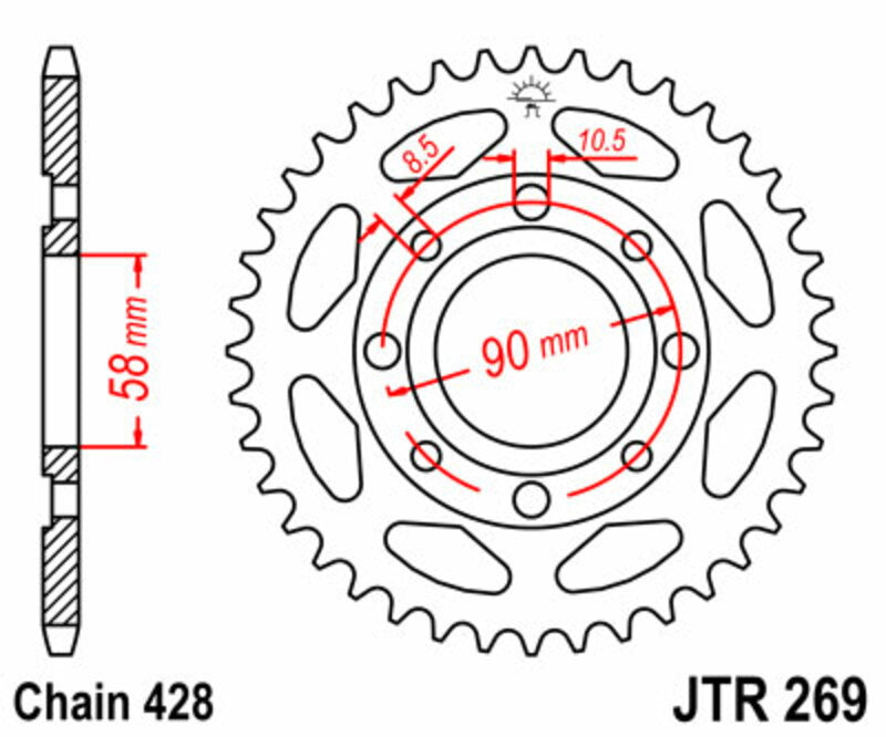 JT Sprockets Steel Rear Sprocket JTR269 - 428