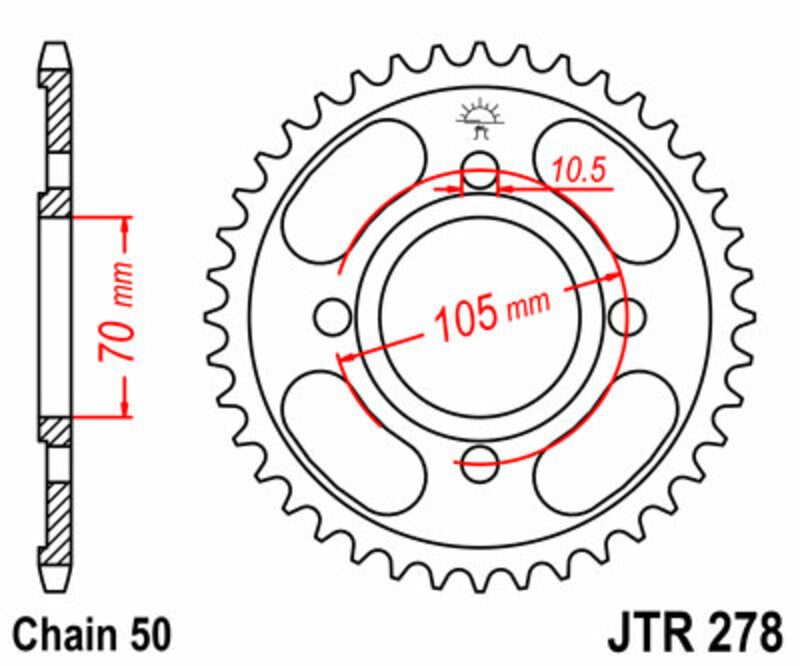 JT Sprockets Steel Rear Sprocket JTR278 - 530
