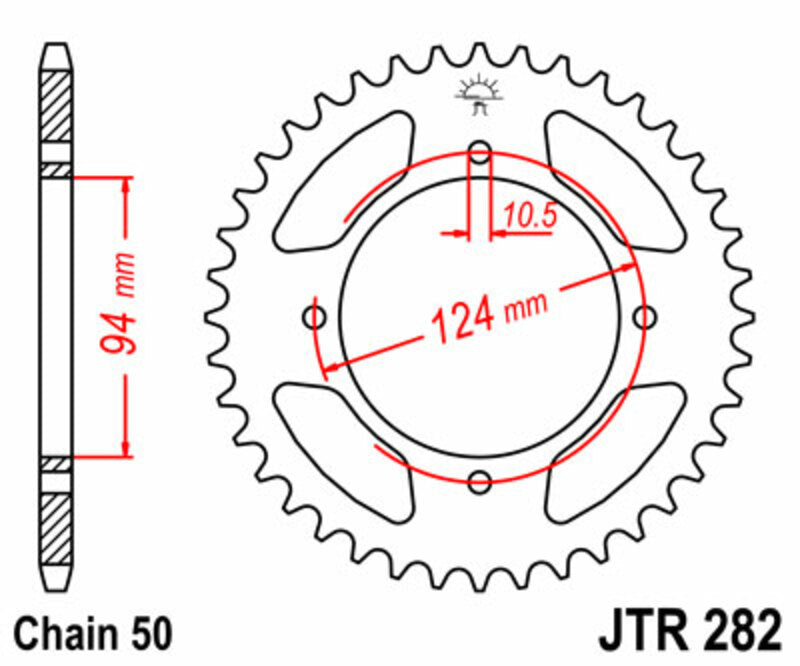 JT Sprockets Steel Rear Sprocket JTR282 - 530