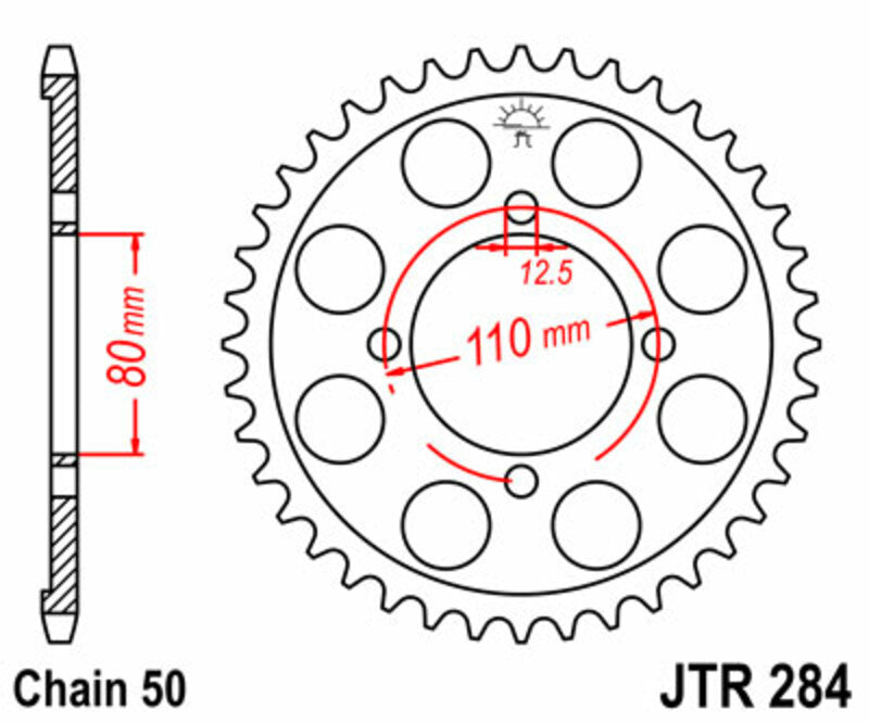 JT Sprockets Steel Rear Sprocket JTR284 - 530
