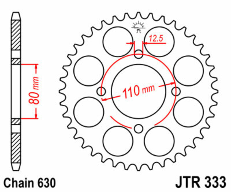 JT Sprockets Steel Rear Sprocket JTR333