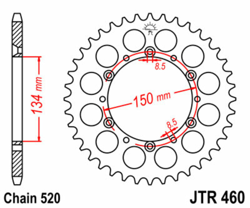JT Sprockets Self-Cleaning Rear Sprocket JTR460 - 520