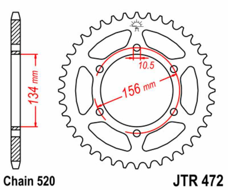 JT Sprockets Steel Rear Sprocket JTR472 - 520