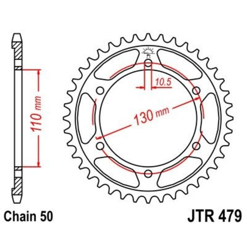 JT Sprockets Steel Rear Sprocket JTR479 - 530