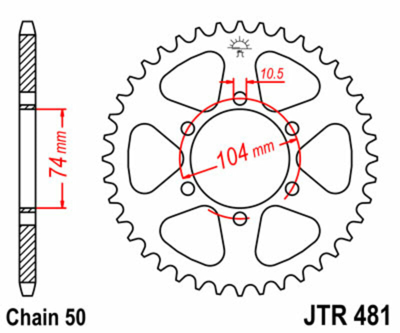 JT Sprockets Steel Rear Sprocket JTR481 - 530