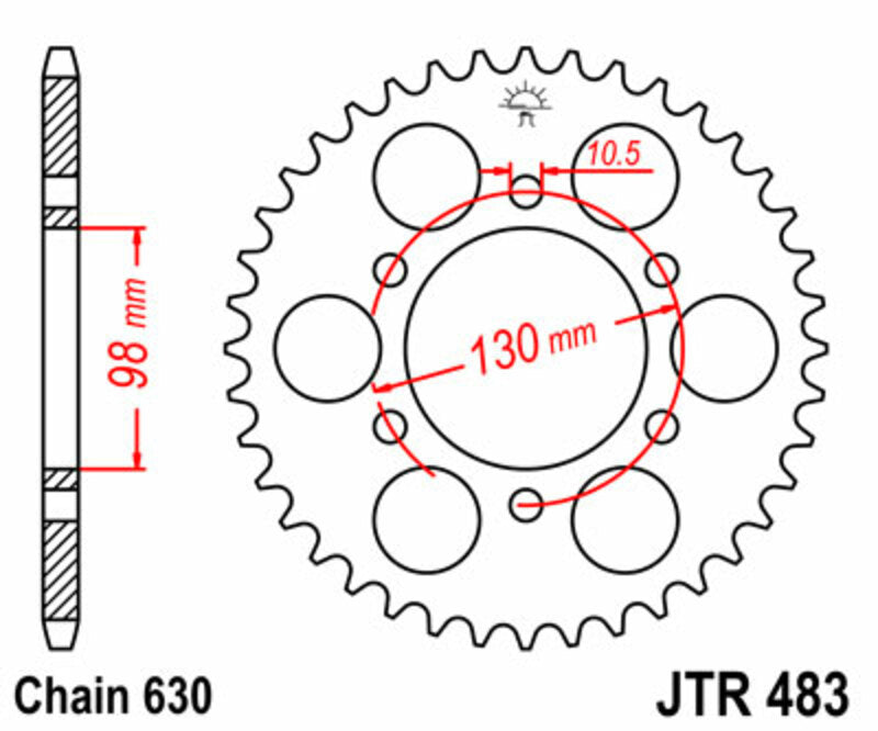 JT Sprockets Steel Rear Sprocket JTR483
