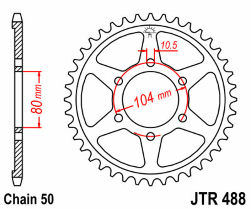 JT Sprockets Steel Rear Sprocket JTR488 - 530