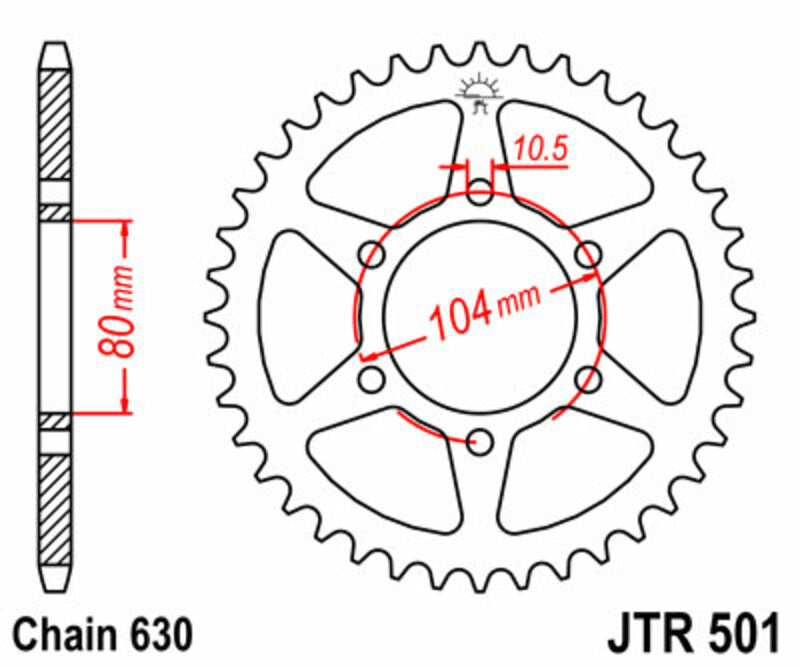 JT Sprockets Steel Rear Sprocket JTR501