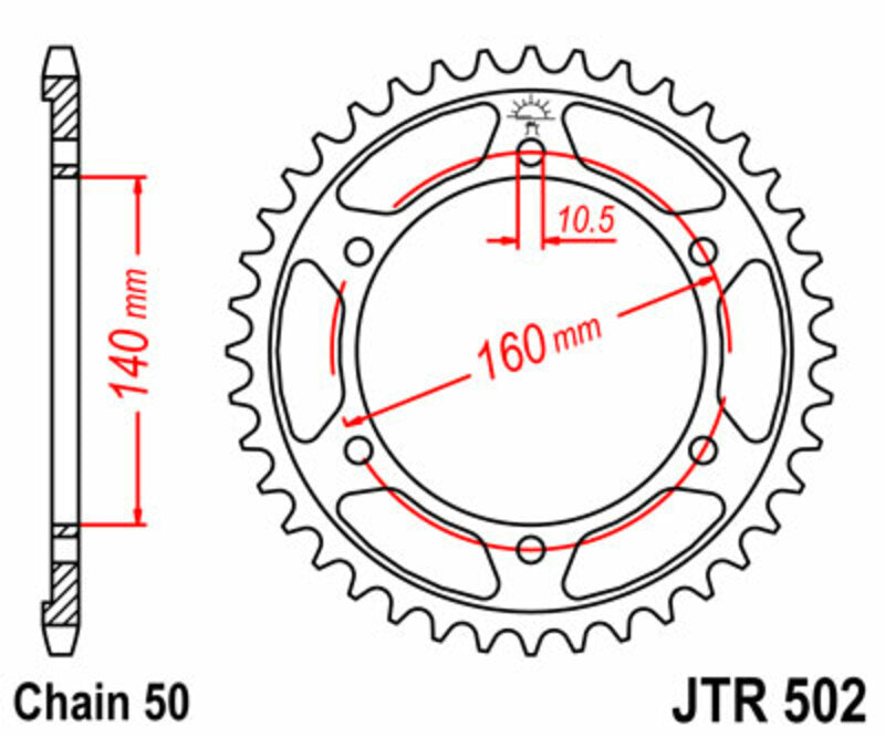 JT Sprockets Steel Rear Sprocket JTR502 - 530