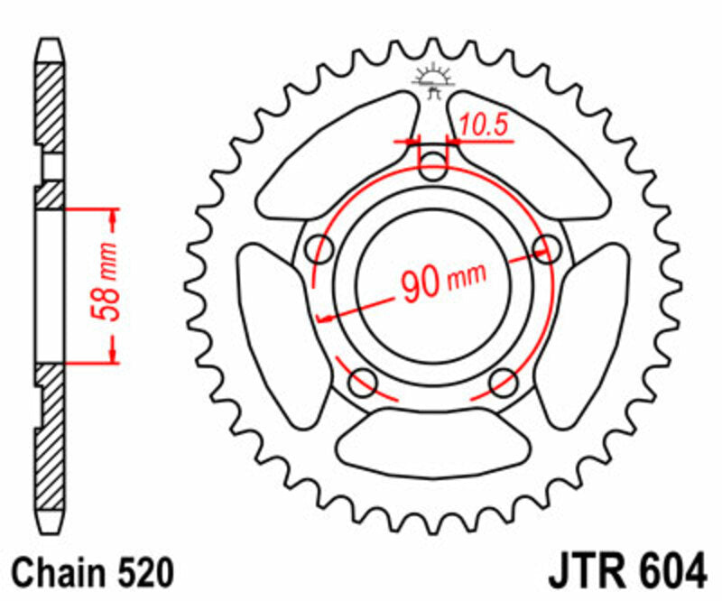 JT Sprockets Steel Rear Sprocket JTR604 - 520