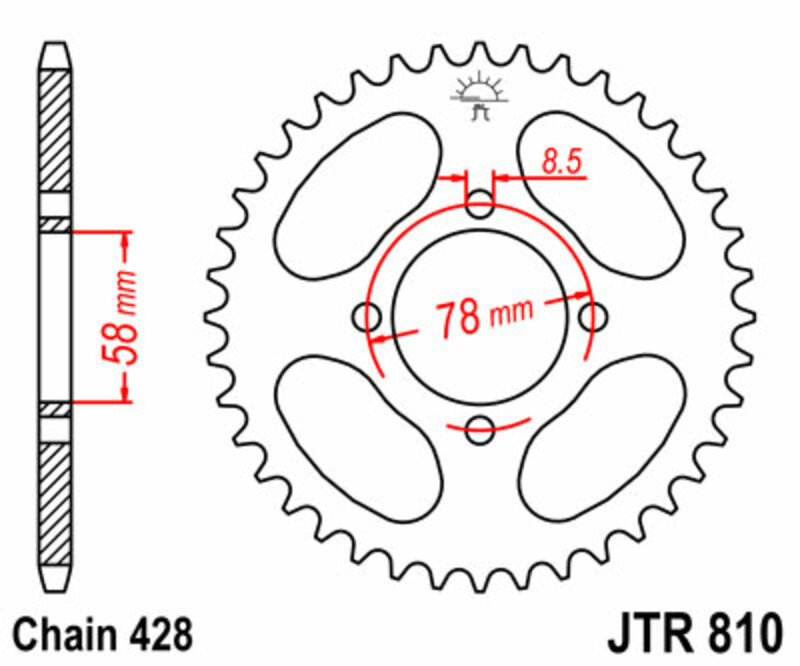 JT Sprockets Steel Rear Sprocket JTR810 - 428