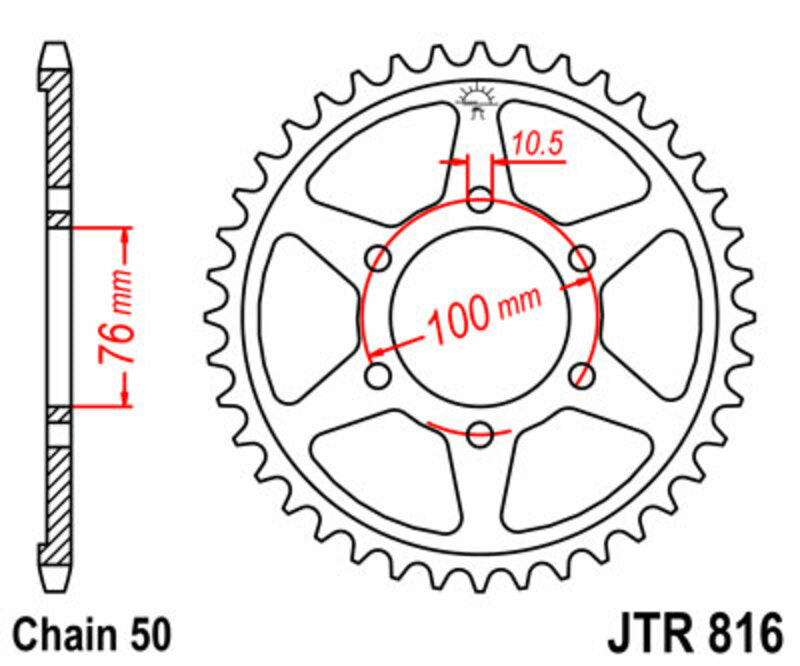JT Sprockets Steel Rear Sprocket JTR816 - 530