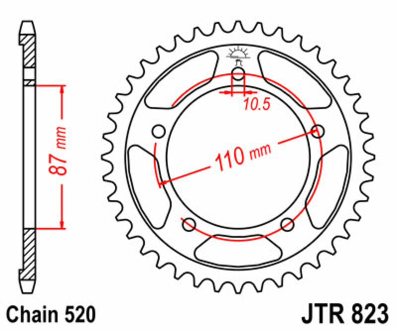 JT Sprockets Steel Rear Sprocket JTR823 - 520
