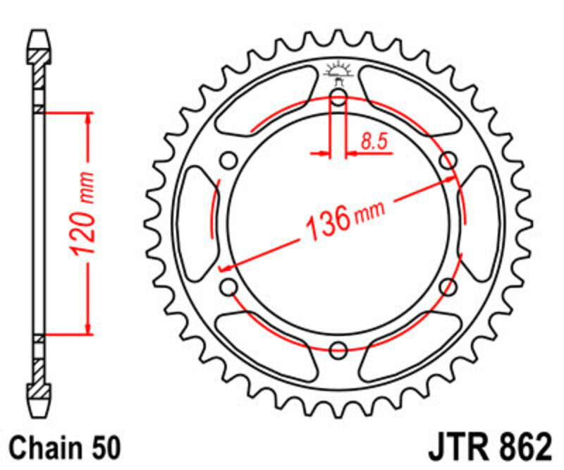 JT Rear Sprocket JTR862