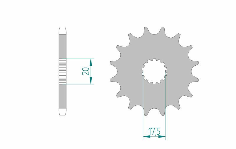 AFAM Front Sprocket Steel 520 Self-cleaning - 21202