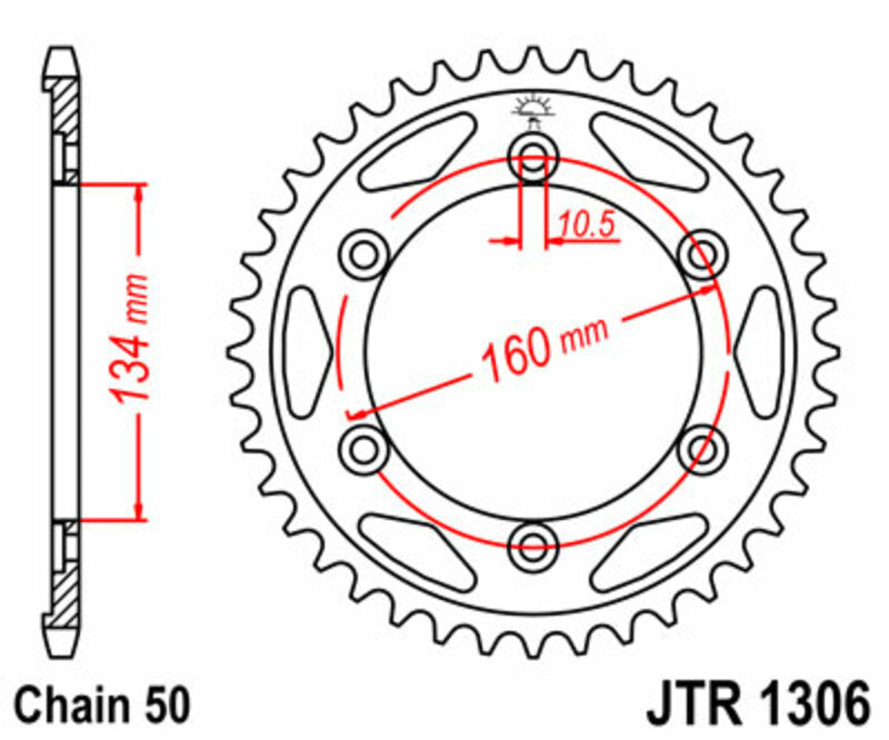 JT Sprockets Steel Rear Sprocket JTR1306 - 530