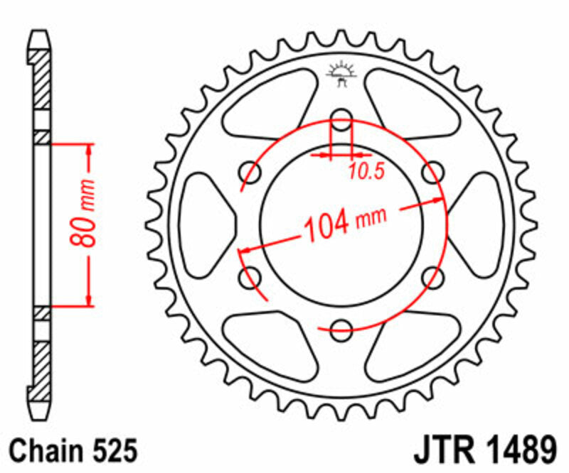 JT Sprockets Steel Rear Sprocket JTR1489 - 525