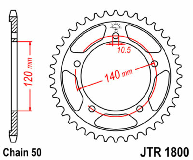JT Sprockets Steel Rear Sprocket JTR1800 - 530