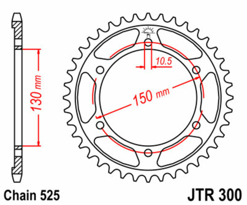 JT Sprockets Steel Rear Sprocket JTR300 - 525