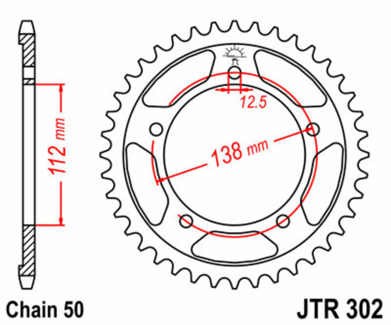 JT Sprockets Steel Rear Sprocket JTR302 - 530