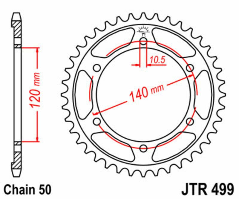 JT Sprockets Steel Rear Sprocket JTR499 - 530