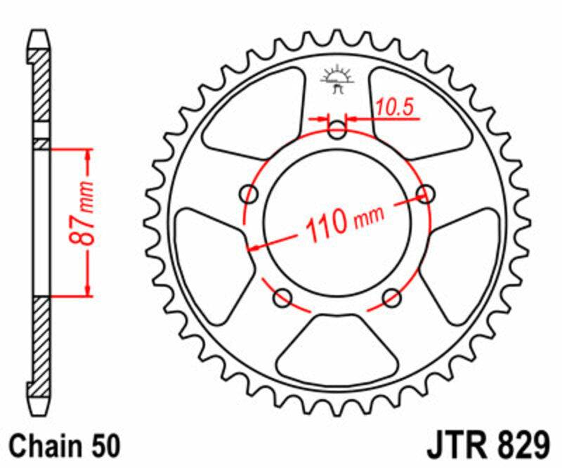 JT Sprockets Steel Rear Sprocket JTR829 - 530