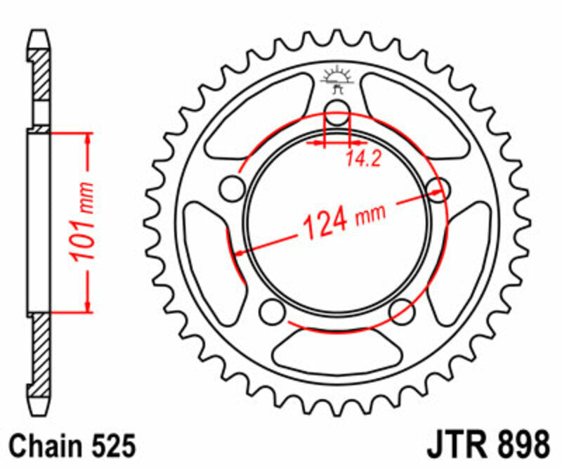 JT Sprockets Steel Rear Sprocket JTR898 - 525