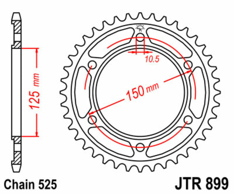 JT Sprockets Steel Rear Sprocket JTR899 - 525