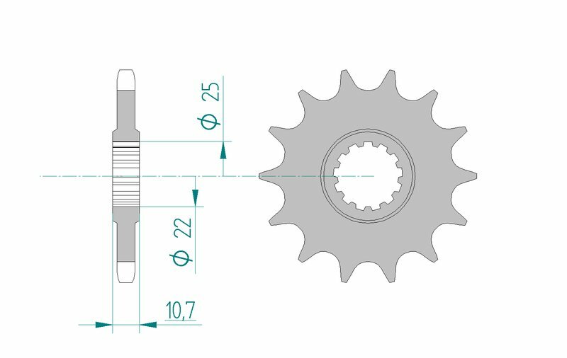 AFAM Front Sprocket Steel 525 Standard - 21606