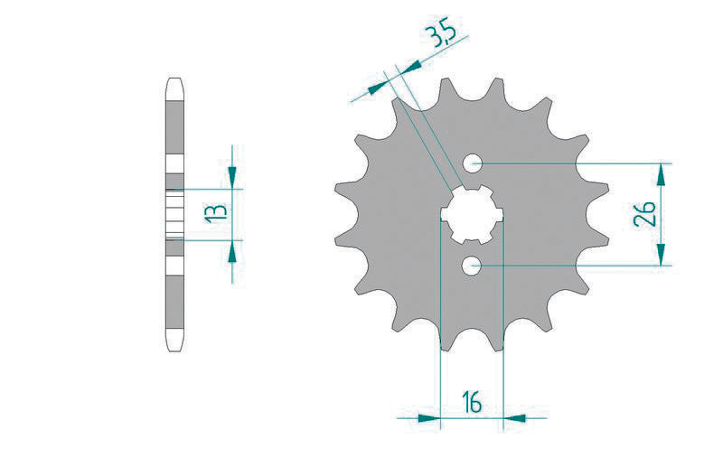 AFAM Steel Front Sprocket 420 Standard - 22100