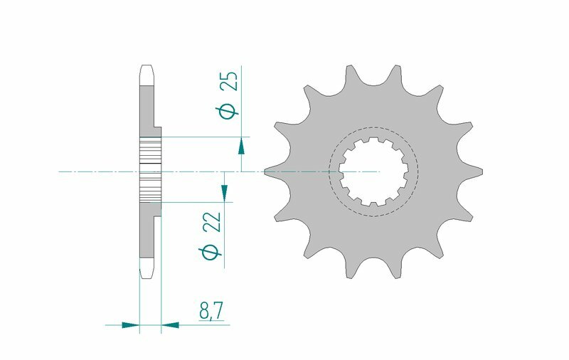 AFAM Front Sprocket Steel 520 Standard - 22505
