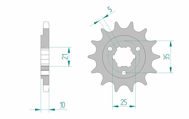 AFAM Steel Front Sprocket 525 Standard - 22602