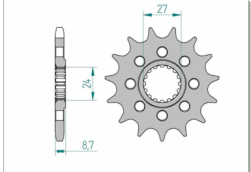 AFAM Front Sprocket Steel 525 Standard - 22901