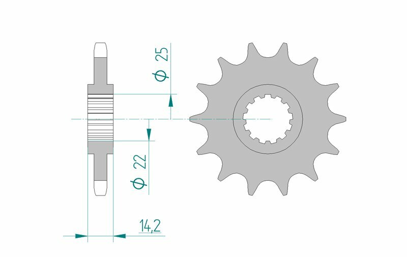 AFAM Front Sprocket Steel 525 Standard - 24602